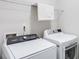 A well-lit laundry room with white washer and dryer at 5525 Sable Way, Atlanta, GA 30349
