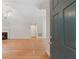 Entry view of living room with vaulted ceilings, fireplace, and hardwood floors at 5336 Stone Village Nw Cir # 2, Kennesaw, GA 30152