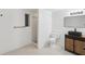 Contemporary bathroom with a tiled shower, toilet, and modern vanity with vessel sink at 1097 Soaring Way, Marietta, GA 30062
