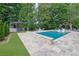 Lush backyard with a pool, a bar, a gazebo, and space for entertaining Gathering and friends at 3330 Riverwalk Way, Cumming, GA 30040