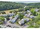 Aerial view of a beautiful neighborhood with well-maintained lawns and trees, next to river at 1027 Riverbend Club Se Dr, Atlanta, GA 30339