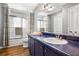 Bathroom featuring a vanity and shower with curtains at 290 Dania Dr, Alpharetta, GA 30009