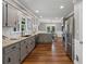 Well-lit kitchen with stainless steel appliances, gray cabinets, and granite countertops at 290 Dania Dr, Alpharetta, GA 30009