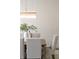 Close up of the dining room with a modern chandelier and stylish decorations at 225 River Valley Ct, Atlanta, GA 30328