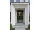 Elegant front door with stone steps, offering a glimpse into the home's sophisticated design at 225 River Valley Ct, Atlanta, GA 30328