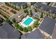 Aerial view of the community pool with ample seating, lounge chairs, and manicured landscaping at 3693 Allegretto Cir, Atlanta, GA 30339