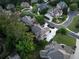 Aerial view of a neighborhood with green trees and luxury homes in a circular road at 8805 Marion Dr, Duluth, GA 30097