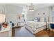 Bright bedroom featuring hardwood floors, white walls, and a cozy window seat at 735 Longwood Nw Dr, Atlanta, GA 30305