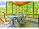Inviting screened porch with comfortable seating, perfect for outdoor dining and relaxation at 5675 Habersham Vly, Suwanee, GA 30024