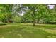 Expansive backyard featuring lush green grass and mature trees at 123 Nelson Street, Newborn, GA 30056