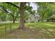 Spacious backyard with mature trees, lush grass, and a charming tree swing at 123 Nelson Street, Newborn, GA 30056