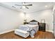 Cozy bedroom featuring recessed lighting, neutral walls, and a ceiling fan at 5293 Hearthstone St, Stone Mountain, GA 30083