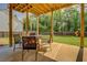 Backyard featuring a covered patio with a table and chairs at 270 Alcovy Reserve Way, Covington, GA 30014