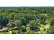 An aerial view of the property surrounded by lush greenery and cityscape on the horizon at 3337 Toney Dr, Decatur, GA 30032