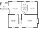 First-floor layout featuring kitchen, dining area, living room, laundry, bath, and entry at 461 Village Green Sw Ct, Lilburn, GA 30047