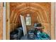 Functional storage shed with ample space for storing gardening tools and equipment at 461 Village Green Sw Ct, Lilburn, GA 30047