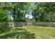 Large, grassy backyard enclosed by a wooden fence offers privacy at 161 N Barton St, Norcross, GA 30071
