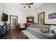 Stylish living room with a fireplace, dark wood floors, and modern furnishings for comfortable living at 161 N Barton St, Norcross, GA 30071