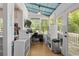 Enclosed sunroom with a light blue ceiling, a view of the outdoor trees, and space for a home office at 161 N Barton St, Norcross, GA 30071