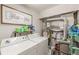 Convenient laundry room with washer, dryer, and ample storage at 215 Cobblestone Trl, Avondale Estates, GA 30002