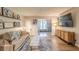 A bright living room features modern furnishings, decor, and hardwood floors at 215 Cobblestone Trl, Avondale Estates, GA 30002