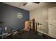 Home exercise room with rubber flooring, fan, and weightlifting equipment at 377 Wyndham Way, Atlanta, GA 30315