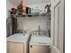 Laundry room with washer, dryer, and storage shelf at 377 Wyndham Way, Atlanta, GA 30315
