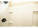 New white shower with built-in shelves and brushed bronze fixtures at 610 Sunflower Dr, Canton, GA 30114
