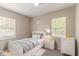 Cozy bedroom features a bed, nightstand, dresser, plush rug and lots of light at 881 Mercury Nw Dr, Atlanta, GA 30331