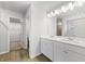 Bright bathroom with double vanity, ample lighting, and access to a walk-in closet at 7193 Brushwood Bend (Lot 33), Lithonia, GA 30058
