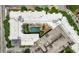 An aerial perspective of the community showing a rooftop pool and parking at 870 Mayson Turner Rd Nw # 1111, Atlanta, GA 30314