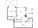 Detailed floor plan showcasing the layout of the lower level with deck, bedroom, and covered patio at 140 Longwater Cv, Roswell, GA 30075