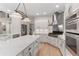 Spacious kitchen with an island, stainless steel appliances, and white cabinetry for a modern look at 140 Longwater Cv, Roswell, GA 30075