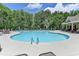 Relaxing community pool surrounded by trees at 4191 Secret Shoals Way, Buford, GA 30518