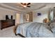 Well-lit main bedroom with a TV, bathroom access and comfortable finishes at 4191 Secret Shoals Way, Buford, GA 30518