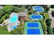 Aerial shot features a pool and tennis courts. The building near pool could be a clubhouse, enhancing community appeal at 3715 Horizon Ct, Cumming, GA 30041