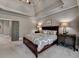 A spacious main bedroom featuring a trey ceiling, a cozy ambiance, and seamless transition to other areas of the house at 3715 Horizon Ct, Cumming, GA 30041