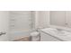 Bathroom with shower-tub combo, toilet, sink and vanity at 1624 Palladian Way, Lithonia, GA 30058