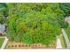 Aerial shot displays lush surroundings and a view of the driveway at 4975 Duncans Lake Dr, Buford, GA 30519
