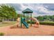 Vibrant playground with slides and climbing structures on a bed of mulch, surrounded by green lawns and mature trees for Gathering fun at 4975 Duncans Lake Dr, Buford, GA 30519