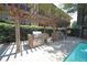 Community BBQ area with stone grills, stainless steel storage, and a pergola near the pool at 1195 Milton Se Ter # 1109, Atlanta, GA 30315