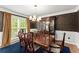 Elegant dining room with hardwood floors, wainscoting, and large windows at 4223 N Mountain Ne Rd, Marietta, GA 30066