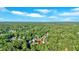 An aerial view of the home nestled in a residential area, surrounded by lush green trees at 185 Waverly Walk, Douglasville, GA 30134