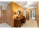 Attic hallway with wood paneling, built in shelves and desk, great for storage at 6596 Wright Ne Rd, Atlanta, GA 30328