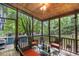 Relaxing screened porch with comfortable seating and a view of the landscaped yard at 9760 Loblolly Ln, Roswell, GA 30075
