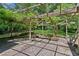The backyard patio is covered by a wood pergola overgrown with vines at 3299 Pete Shaw Rd, Marietta, GA 30066