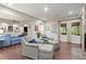 Open basement area featuring a fireplace, comfortable seating and a walkout at 4905 Village Green Dr, Roswell, GA 30075