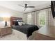 Cozy bedroom featuring a ceiling fan, and large windows with lots of light at 4905 Village Green Dr, Roswell, GA 30075