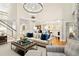 Spacious living room with large windows, hardwood floors, and stylish furniture at 4905 Village Green Dr, Roswell, GA 30075