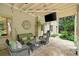 Cozy covered patio with stylish furniture, perfect for enjoying the outdoors while staying protected from the elements at 161 Highgrove Dr, Suwanee, GA 30024